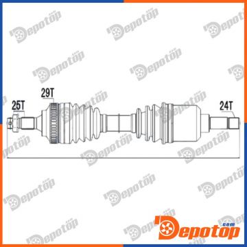 Demi-Arbre de Transmission gauche pour CITROEN | NPW-CT-004, 17-0519